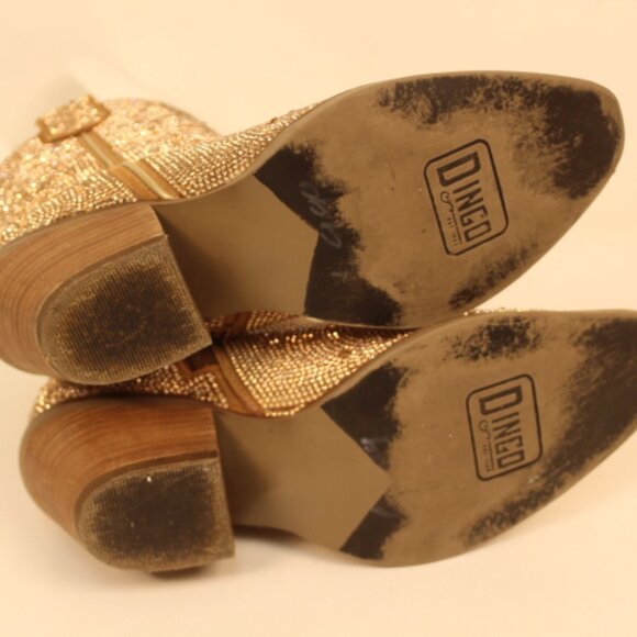 Dingo Rose Gold Rhinestone Leather Boot - Picture 9 of 9